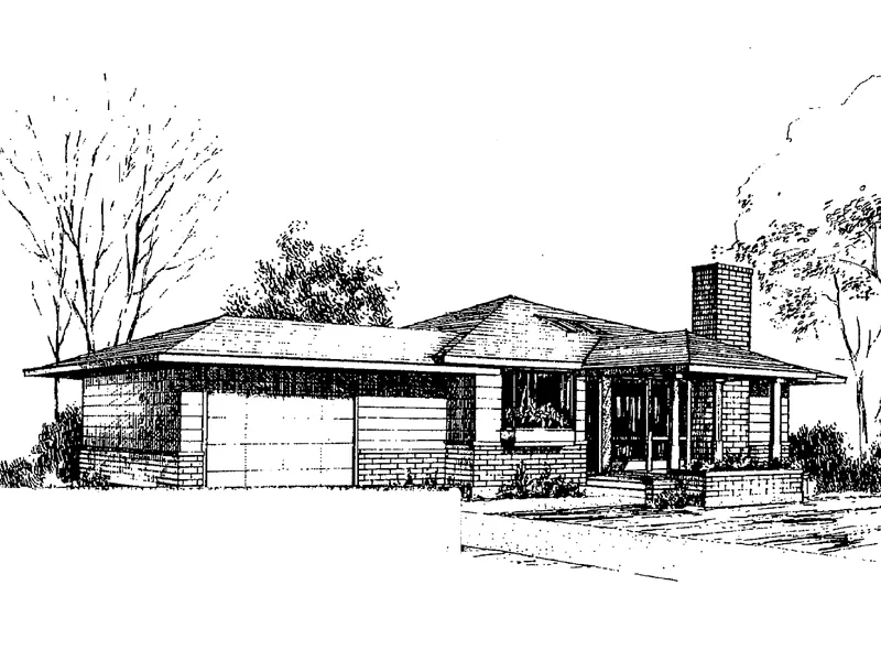Contemporary House Plan Front of Home - Canfield Ridge Ranch Home 085D-0285 - Search House Plans and More