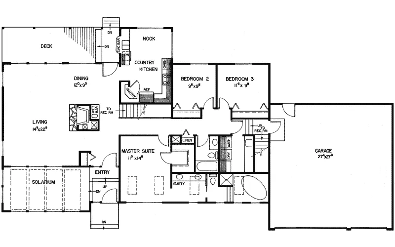 Contemporary House Plan First Floor - Hurley Mill Modern Home 085D-0286 - Search House Plans and More