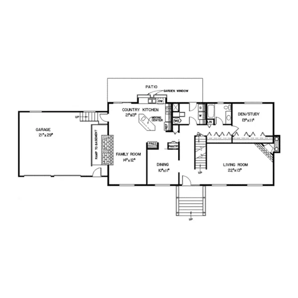 Cape Cod & New England House Plan First Floor - Cristobelle Cape Cod Home 085D-0289 - Search House Plans and More