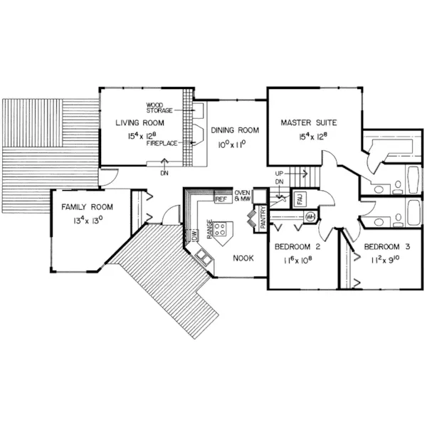 Contemporary House Plan First Floor - Leominster Rustic Home 085D-0291 - Shop House Plans and More