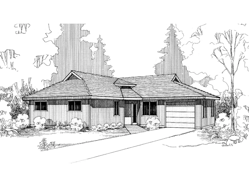 Traditional House Plan Front of Home - Andersohn Ranch Home 085D-0293 - Search House Plans and More