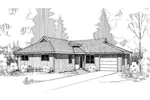 Traditional House Plan Front of Home - Andersohn Ranch Home 085D-0293 - Search House Plans and More