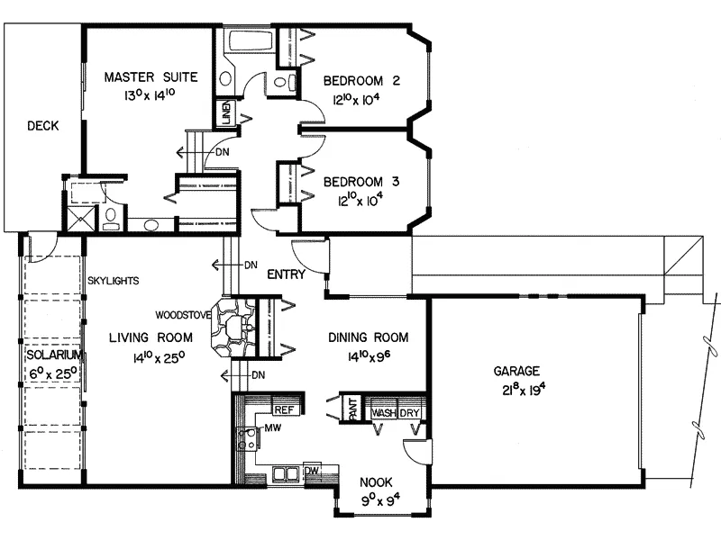 Ranch House Plan First Floor - Hilleman Park One-Story Home 085D-0294 - Search House Plans and More