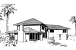 Adobe House Plans & Southwestern Home Design Front of Home - Elicia Contemporary Sunbelt Home 085D-0298 - Search House Plans and More