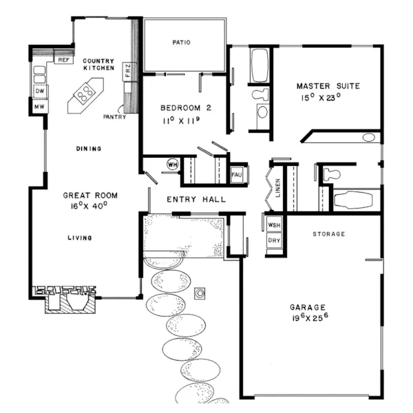 Tudor House Plan First Floor - Frisco Mill Rustic Ranch Home 085D-0299 - Search House Plans and More