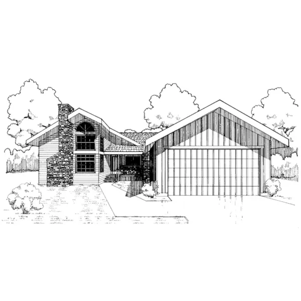 Tudor House Plan Front of Home - Frisco Mill Rustic Ranch Home 085D-0299 - Search House Plans and More