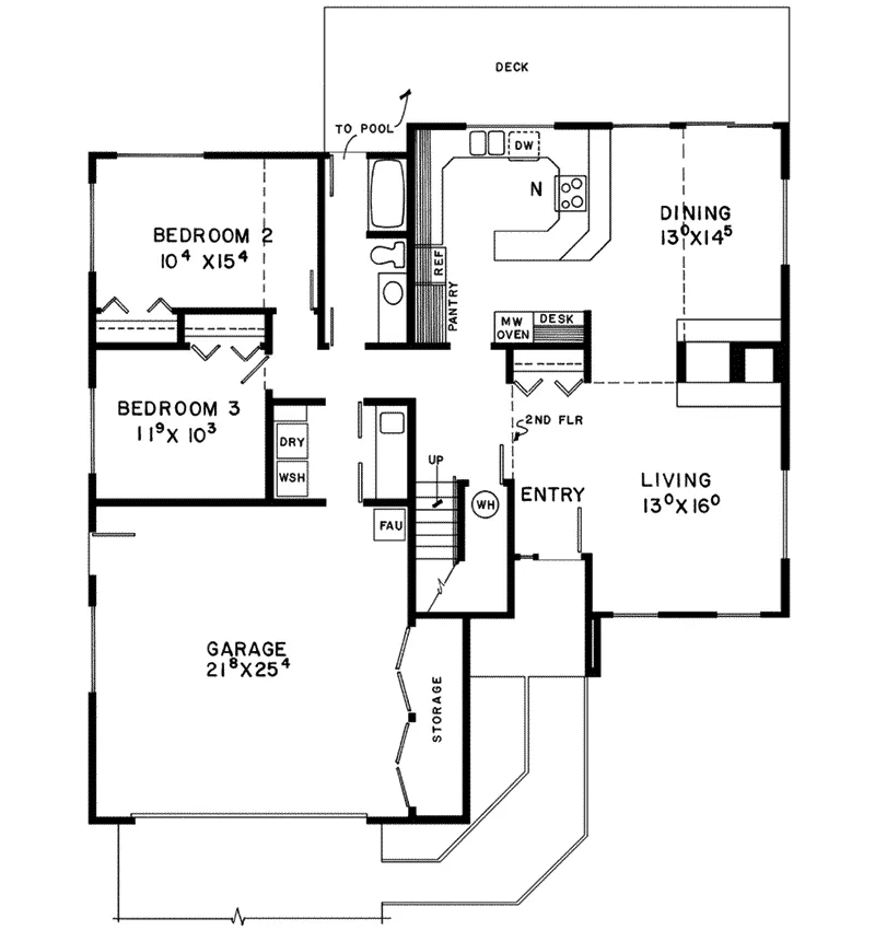 Modern House Plan First Floor - Gillespie Hollow 085D-0300 - Search House Plans and More