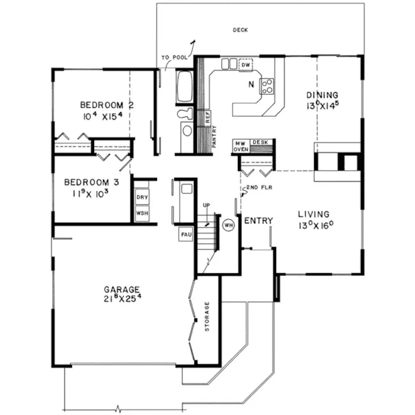 Modern House Plan First Floor - Gillespie Hollow 085D-0300 - Search House Plans and More