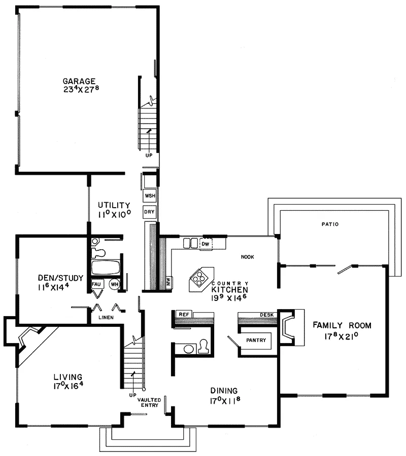 Cape Cod & New England House Plan First Floor - Bowen Bay Southern Country Home 085D-0301 - Search House Plans and More