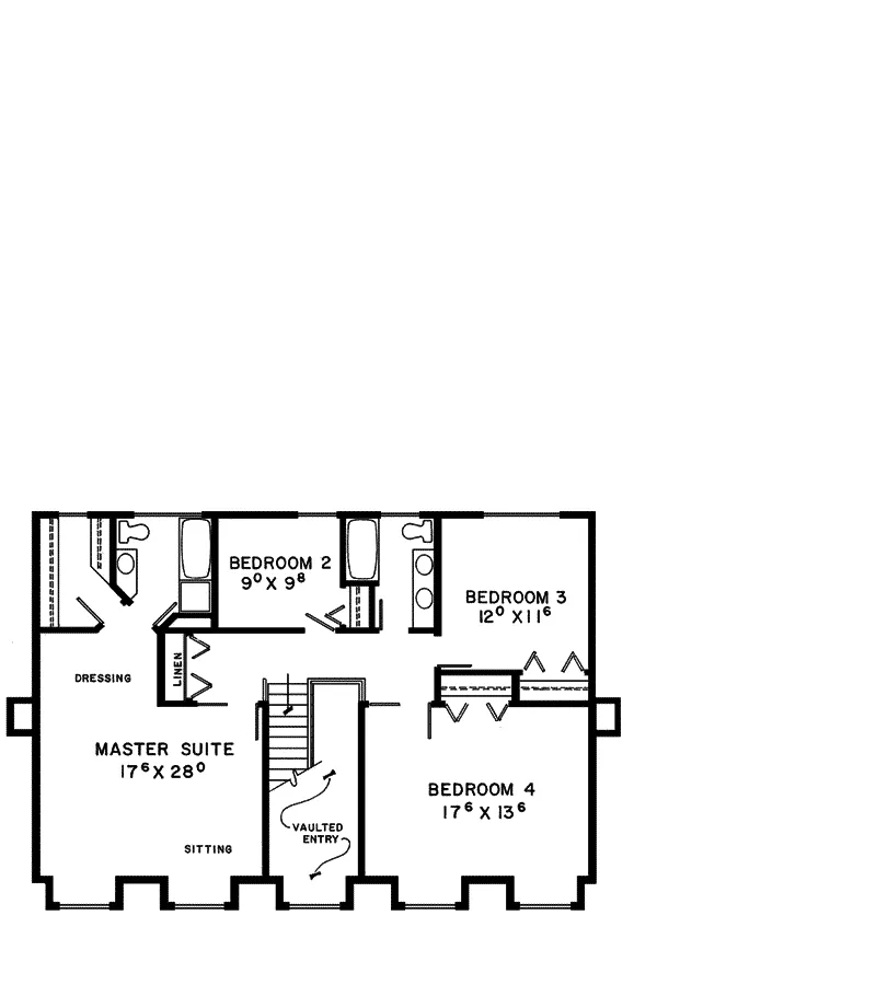 Country House Plan Second Floor - Bowen Bay Southern Country Home 085D-0301 - Search House Plans and More
