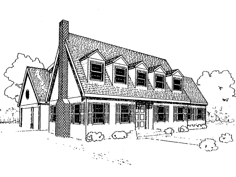 Cape Cod & New England House Plan Front of Home - Bowen Bay Southern Country Home 085D-0301 - Search House Plans and More