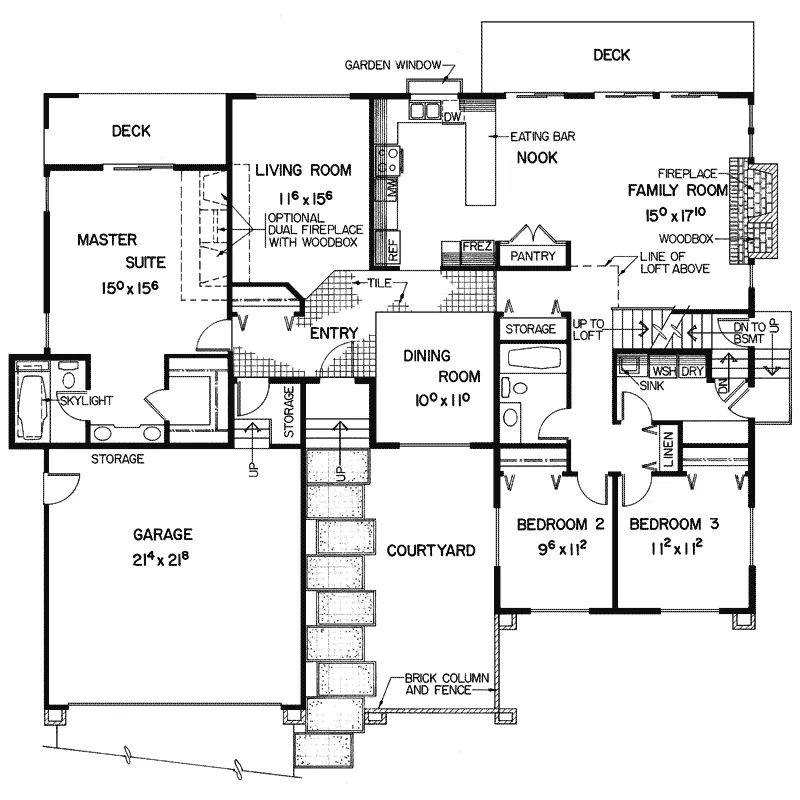Country House Plan First Floor - Pinhook Hollow Rustic Home 085D-0303 - Shop House Plans and More