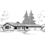 Country House Plan Front of Home - Caulfield Country Ranch Home 085D-0306 - Search House Plans and More