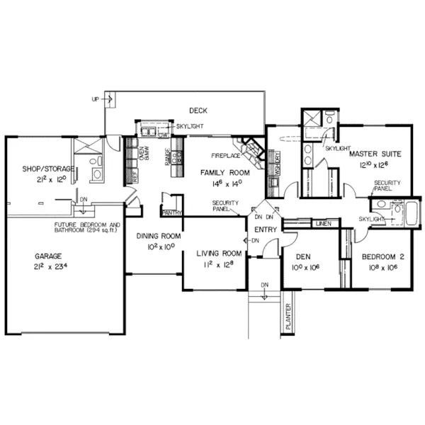 Adobe House Plans & Southwestern Home Design First Floor - Fox Canyon Adobe Style Home 085D-0307 - Search House Plans and More