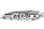 Southwestern House Plan Front of Home - Fox Canyon Adobe Style Home 085D-0307 - Search House Plans and More
