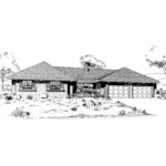 Ranch House Plan Front of Home - Covington Luxury Ranch Home 085D-0308 - Search House Plans and More