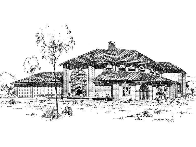 Mediterranean House Plan Front of Home - Chouteau Creek Luxury Home 085D-0309 - Search House Plans and More