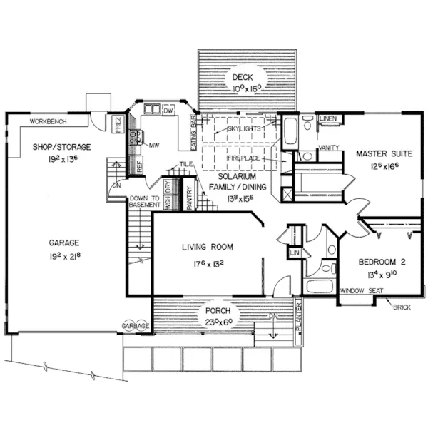 Country House Plan First Floor - Amberglow Country Ranch Home 085D-0310 - Search House Plans and More