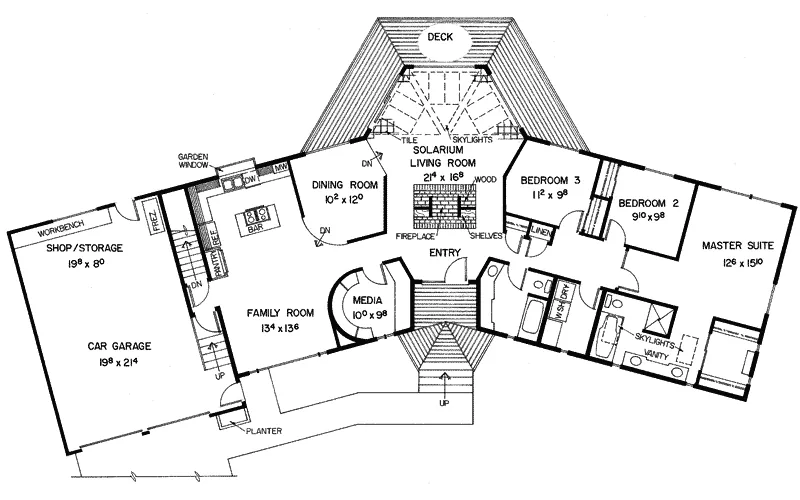 Contemporary House Plan First Floor - Lorusso Ranch Home 085D-0311 - Shop House Plans and More