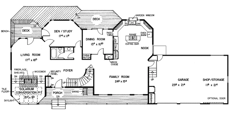 Luxury House Plan First Floor - Montagne Country Farmhouse 085D-0312 - Shop House Plans and More