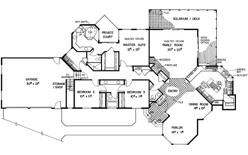 Ranch House Plan First Floor - Elmont Hill Rustic Home 085D-0313 - Search House Plans and More