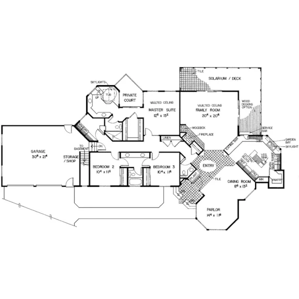 European House Plan First Floor - Elmont Hill Rustic Home 085D-0313 - Search House Plans and More