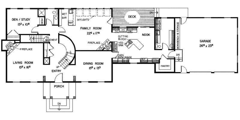 Contemporary House Plan First Floor - Labadie Park Colonial Home 085D-0315 - Shop House Plans and More