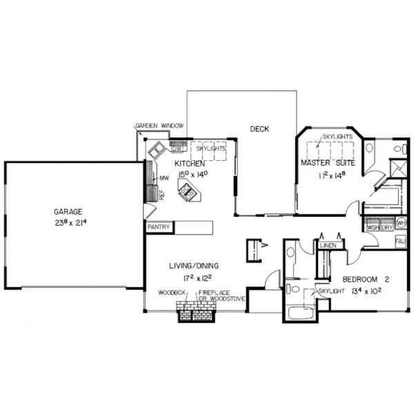 Ranch House Plan First Floor - Crabtree Cove Ranch Home 085D-0316 - Search House Plans and More