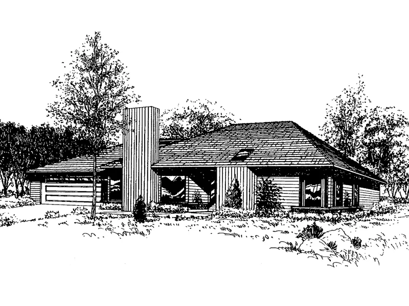 Ranch House Plan Front of Home - Crabtree Cove Ranch Home 085D-0316 - Search House Plans and More