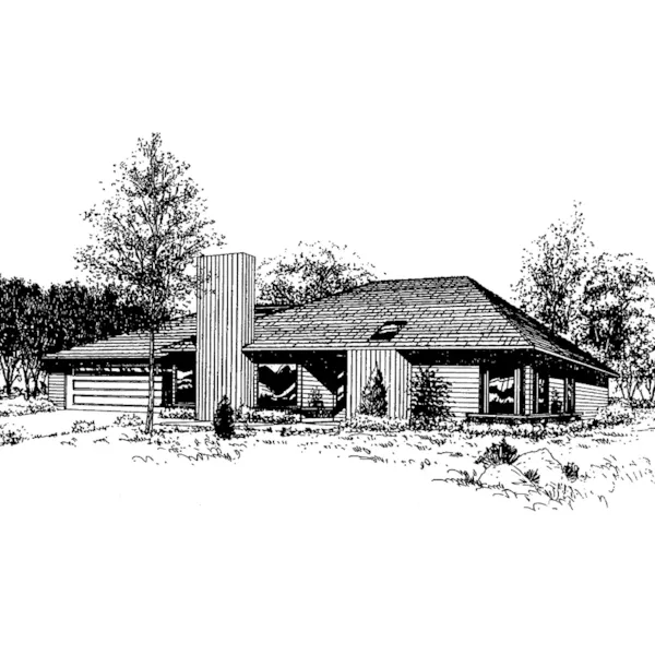 Ranch House Plan Front of Home - Crabtree Cove Ranch Home 085D-0316 - Search House Plans and More