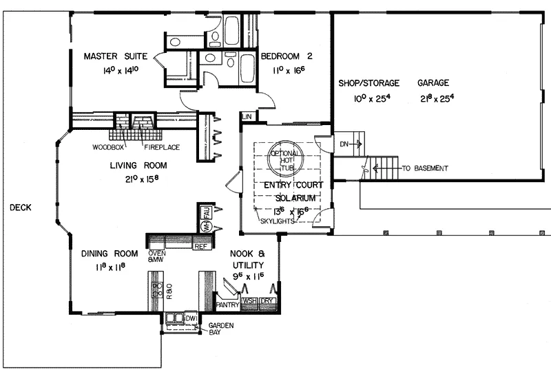 Country House Plan First Floor - Greencrest Ranch Home 085D-0319 - Search House Plans and More