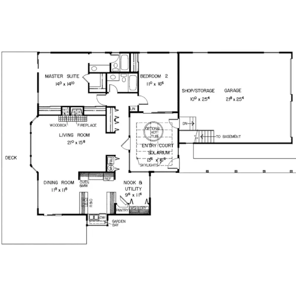 Traditional House Plan First Floor - Greencrest Ranch Home 085D-0319 - Search House Plans and More