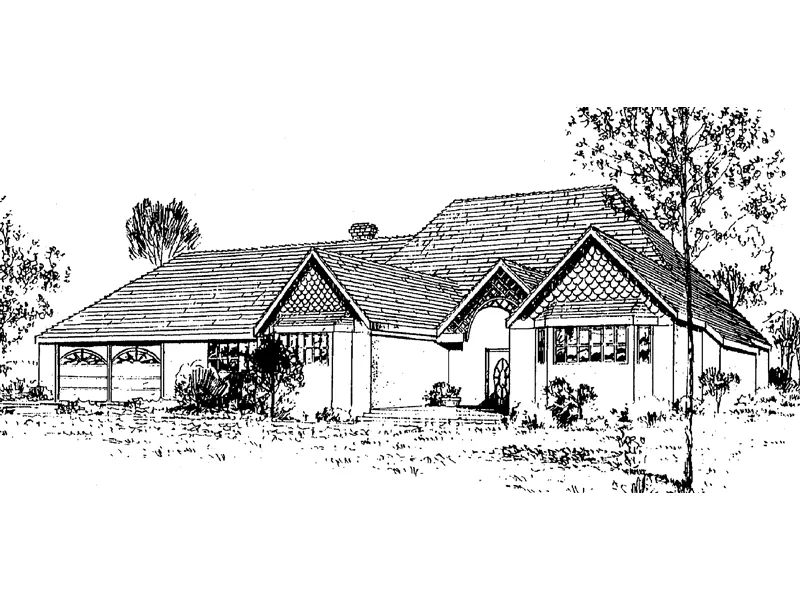 Ranch House Plan Front of Home - Bearden Hollow Ranch Home 085D-0324 - Search House Plans and More