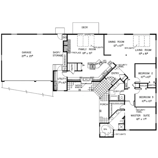 Contemporary House Plan First Floor - Melia Ranch Home 085D-0325 - Shop House Plans and More