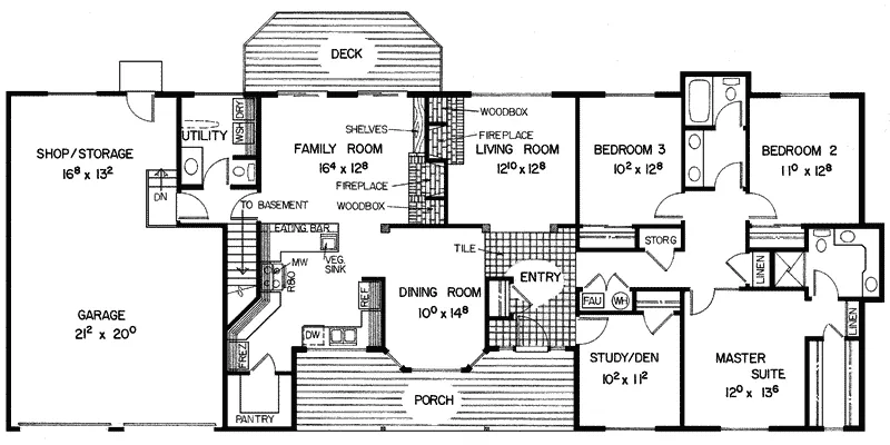 Traditional House Plan First Floor - Birenbaum Ranch Home 085D-0327 - Search House Plans and More