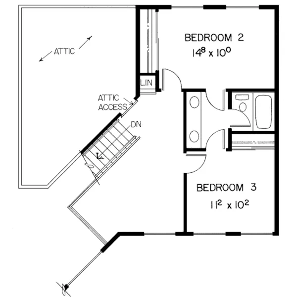 Traditional House Plan Second Floor - Mangrove Falls Contemporary Home 085D-0328 - Shop House Plans and More