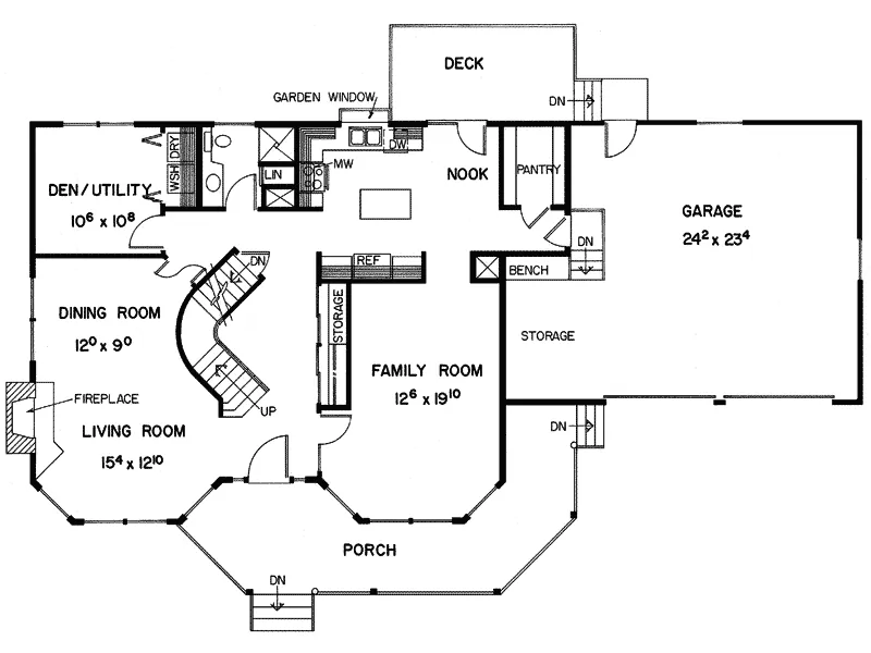 Farmhouse Plan First Floor - Clemens Creek Country Home 085D-0330 - Search House Plans and More