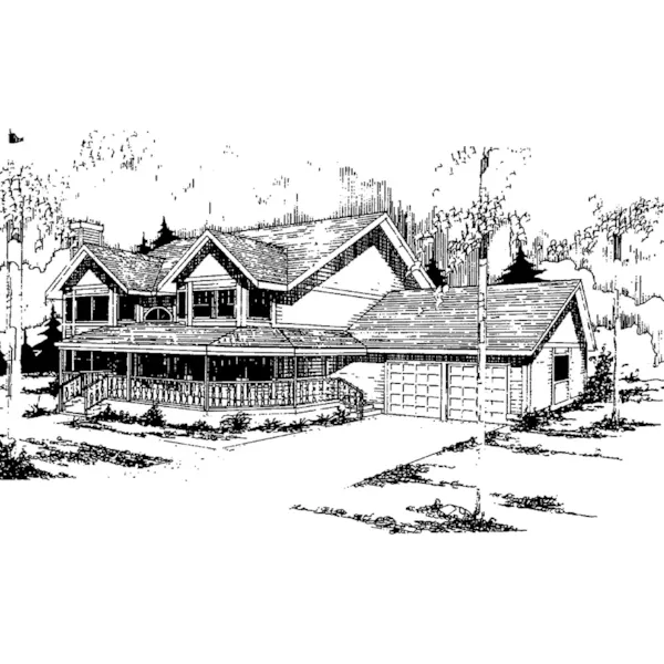 Country House Plan Front of Home - Clemens Creek Country Home 085D-0330 - Search House Plans and More