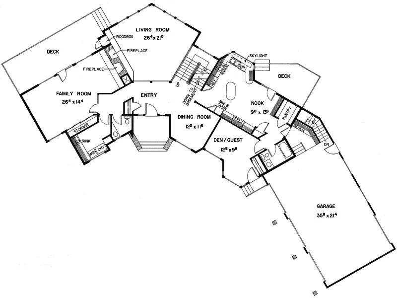 European House Plan First Floor - Parsberg Tudor Style Home 085D-0331 - Shop House Plans and More