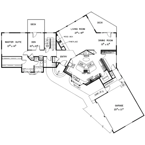 Traditional House Plan First Floor - Ridge Trail Rustic Home 085D-0333 - Shop House Plans and More