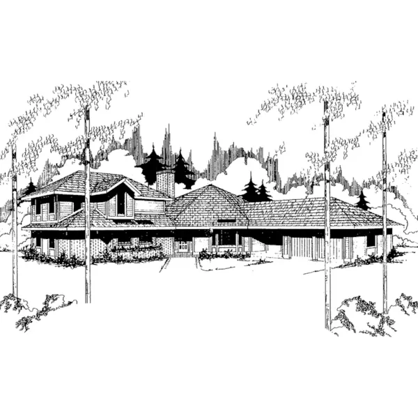 Traditional House Plan Front of Home - Ridge Trail Rustic Home 085D-0333 - Shop House Plans and More