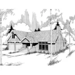 Contemporary House Plan Front of Home - Rabbit Run Rustic Ranch Home 085D-0334 - Shop House Plans and More