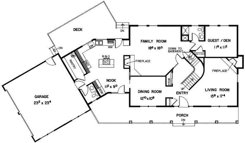Traditional House Plan First Floor - Edgebrook Cape Cod Home 085D-0335 - Search House Plans and More
