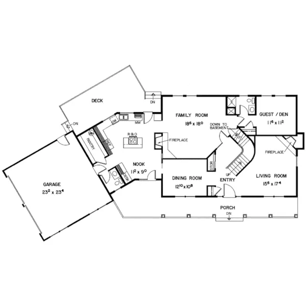 Traditional House Plan First Floor - Edgebrook Cape Cod Home 085D-0335 - Search House Plans and More