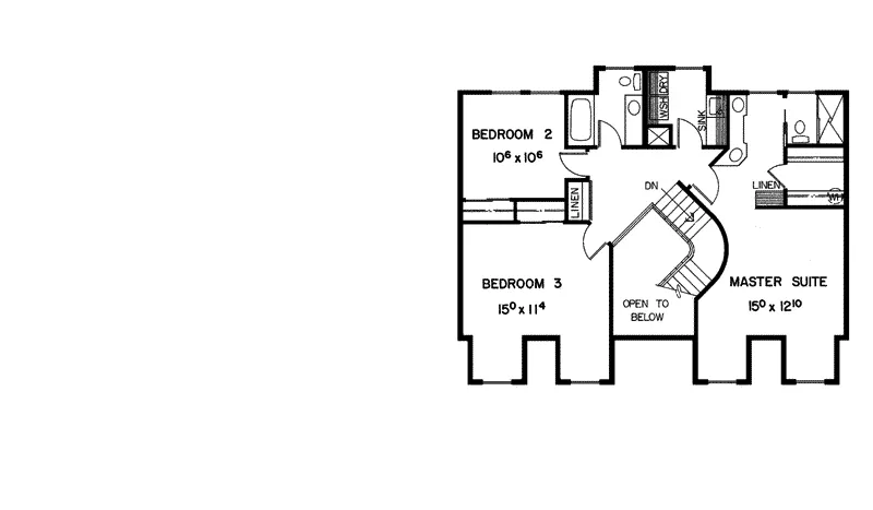 Traditional House Plan Second Floor - Edgebrook Cape Cod Home 085D-0335 - Search House Plans and More