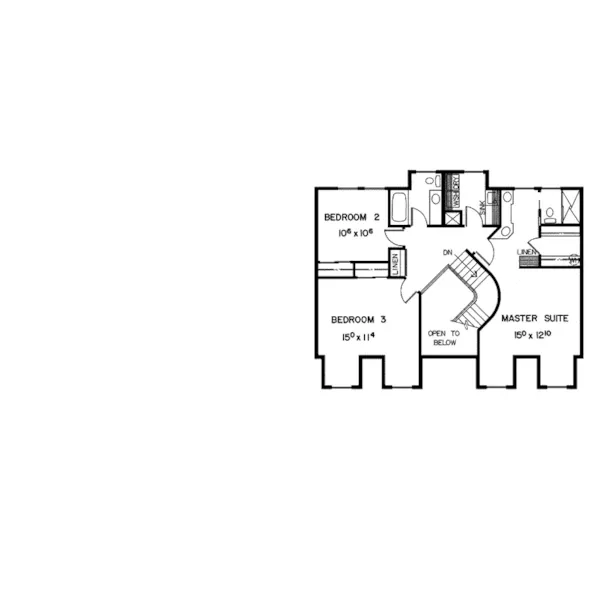 Traditional House Plan Second Floor - Edgebrook Cape Cod Home 085D-0335 - Search House Plans and More