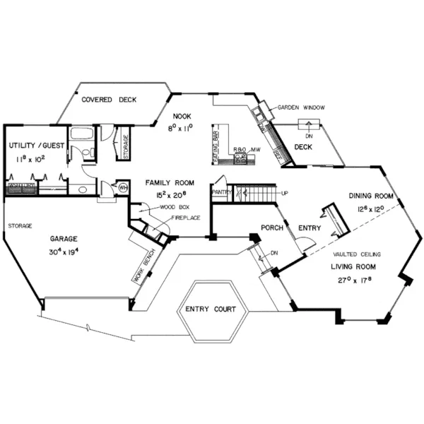 Florida House Plan First Floor - Sexton Place Spanish Style Home 085D-0337 - Shop House Plans and More