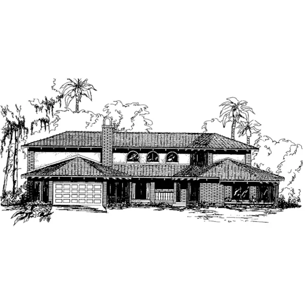 Florida House Plan Front of Home - Sexton Place Spanish Style Home 085D-0337 - Shop House Plans and More