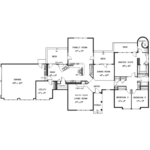 Traditional House Plan First Floor - Evans Spring Tudor Home 085D-0339 - Search House Plans and More