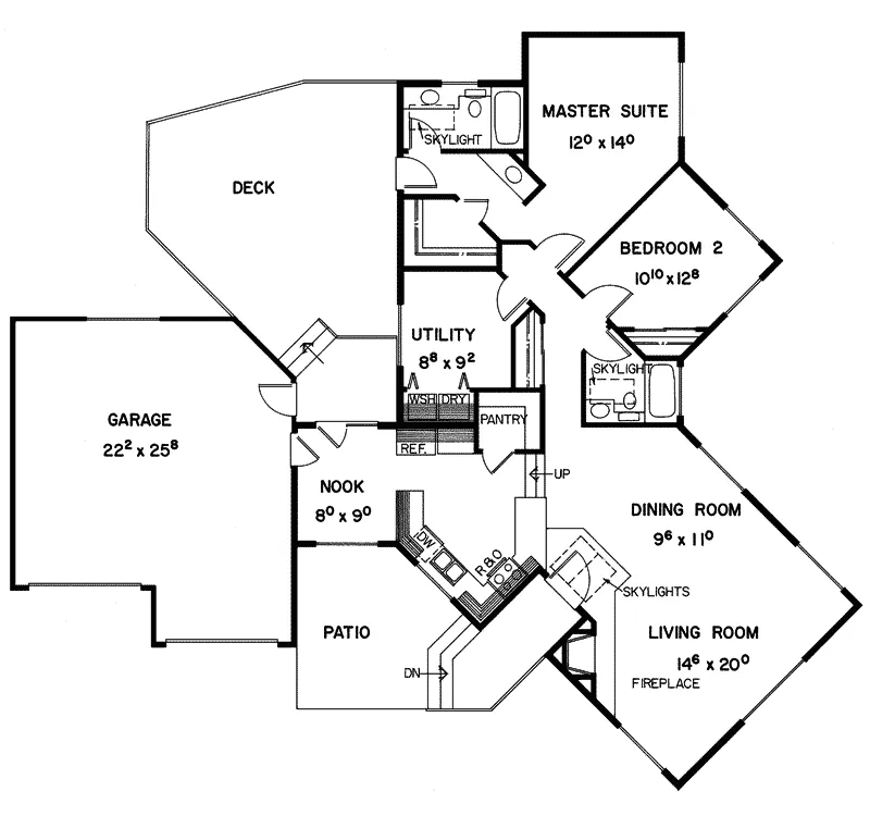 Ranch House Plan First Floor - Van Gogh Ranch Home 085D-0344 - Shop House Plans and More